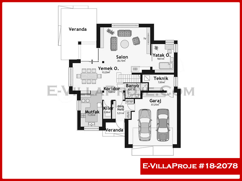Ev Villa Proje #18 - 2078 Galeri Görseli 2