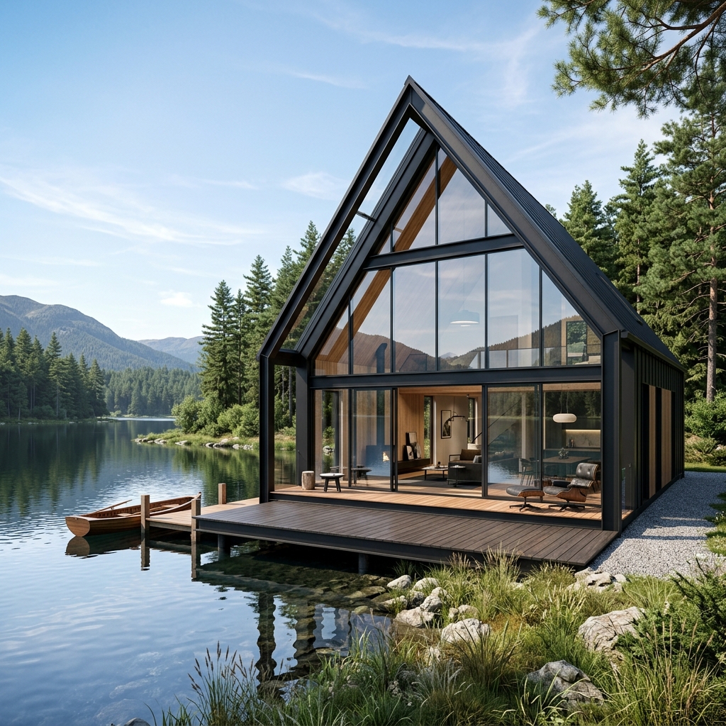 A-Frame konsept üçgen çelik villa ve bungalow tasarımı